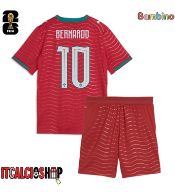 Portogallo Bernardo Silva #10 Prima Maglia Bambino Mondiali 2026 Manica Corta (+ Pantaloni corti)